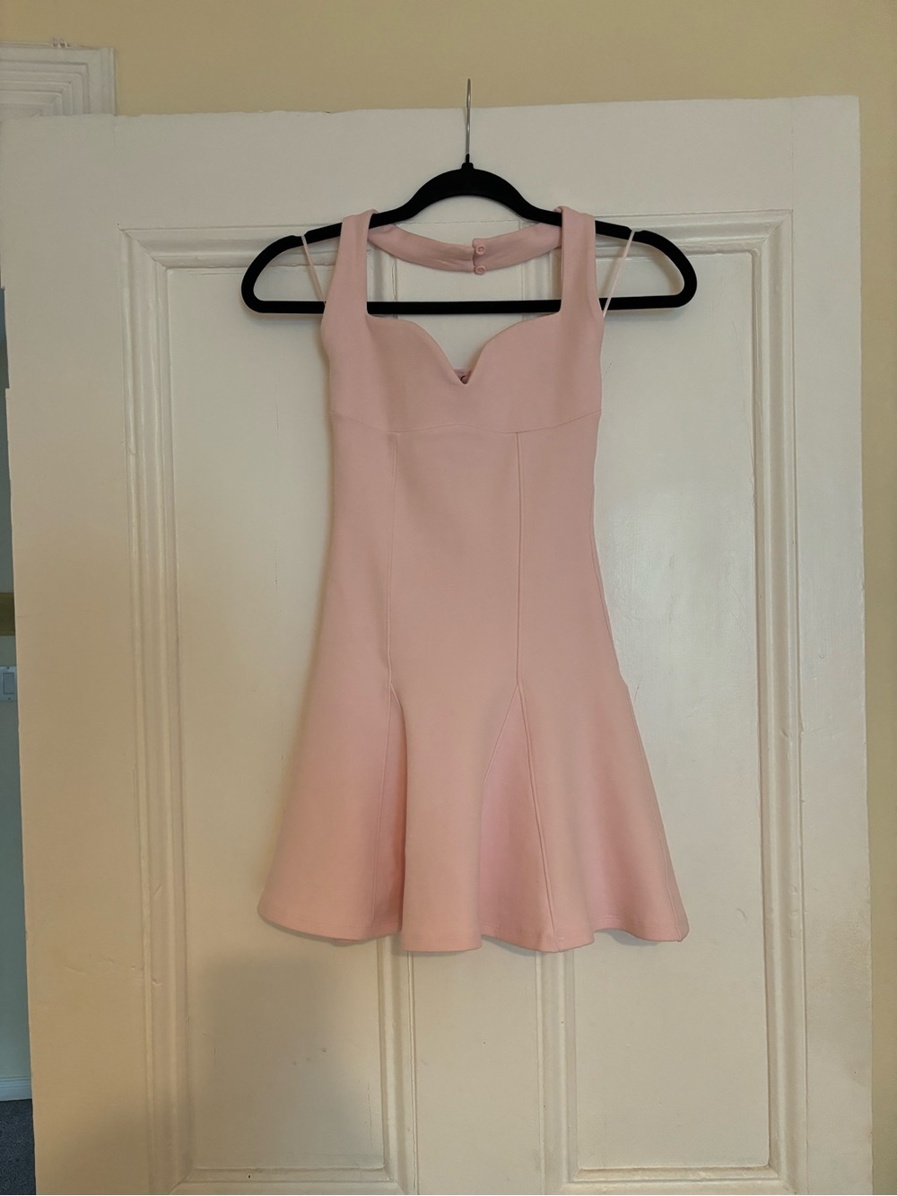 Zara Light Pink Sweetheart Neck Mini Dress